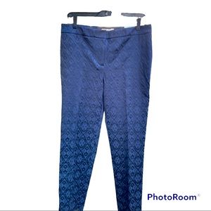 Chico's Deep Indigo Jacquard Girlfriend Ankle Jeans size 1